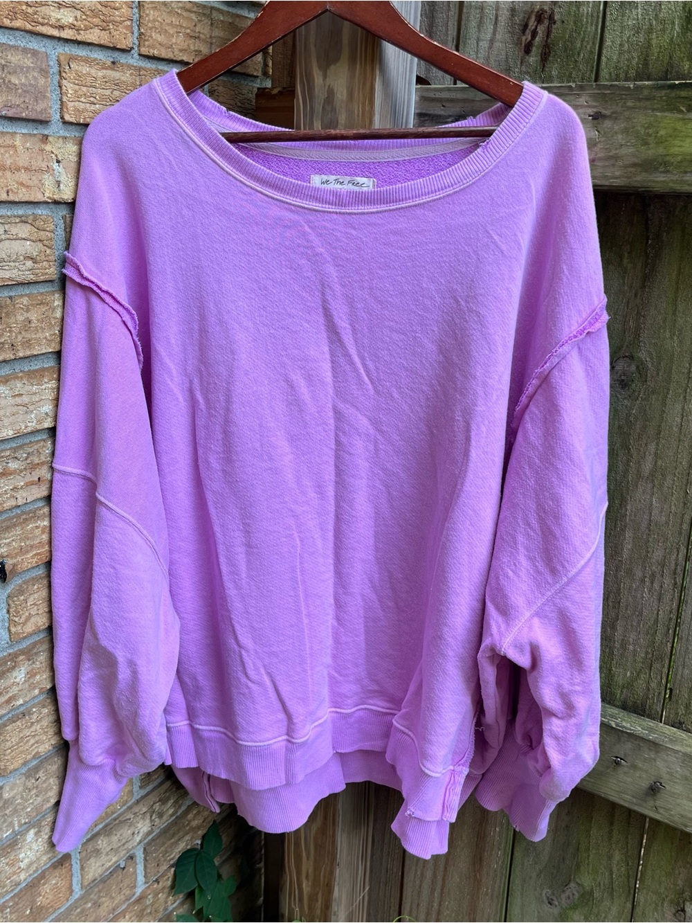 We The Free Lilac Relaxed Camden Crewneck Sweatshirt